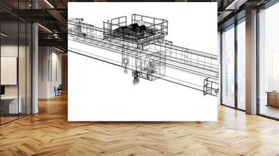 Overhead crane sketch. Vector Wall mural