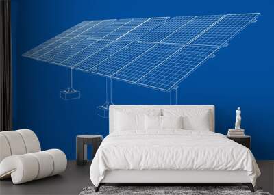 solar panel concept. vector rendering of 3d Wall mural