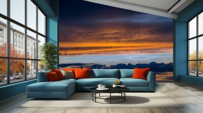 Dramatic vibrant sunset scenery in White Sulphur Springs, Montana Wall mural