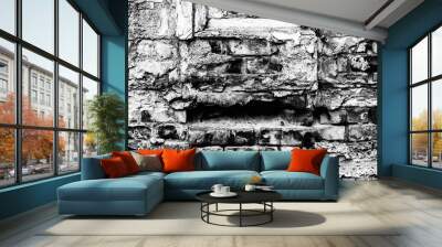 Abstract old white brick wall textured background Wall mural