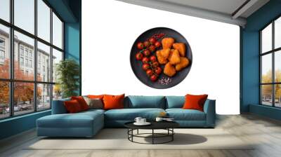 Breaded camembert or brie cheese baked in the form of nuggets with salt and spices Wall mural