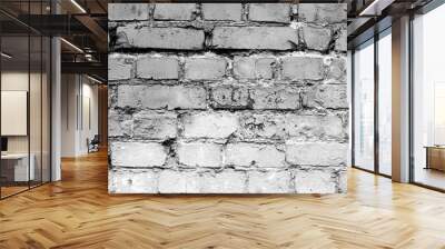 Brick texture with scratches and cracks Wall mural