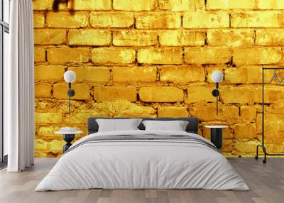 Texture, brick, wall, it can be used as a background . Brick texture with scratches and cracks Wall mural