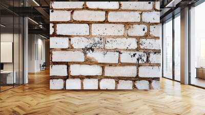 Texture of a brick wall with cracks and scratches which can be used as a background Wall mural