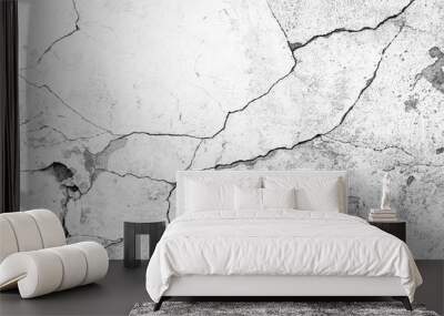 Texture of a concrete wall with cracks and scratches which can be used as a background Wall mural