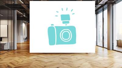 camera doodle icon Wall mural