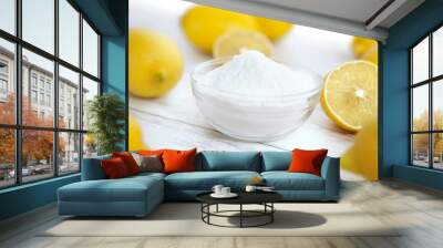 Homemade green cleaning, lemon and baking soda Wall mural