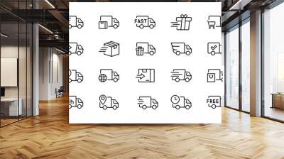 Unique Delivery Truck Icons. Available Only Here! Wall mural