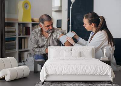 doctor visit home, home care service concept Wall mural