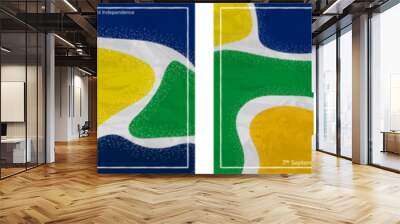 Brazil Independence Day theme color tone, hues crushed paper vertical background template frame. 7 September. 6 color collection Set. User interface backdrop texture pattern. Online app visual concept Wall mural