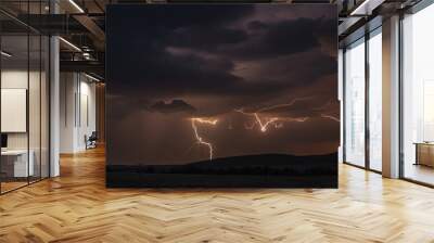 Lightning storm over field in Roswell New Mexico Wall mural