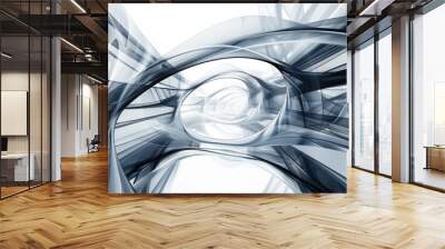 Abstract futuristic architecture background with flowing curves and shapes.  Perfect for technology, science fiction, or abstract design projects. Wall mural