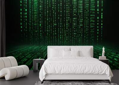 binary code background Wall mural