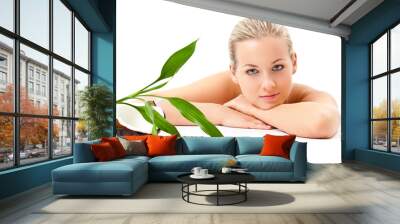 blond girl portrait, spa theme Wall mural