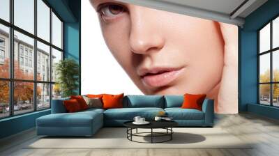 perfect beauty woman closeup portrait Wall mural