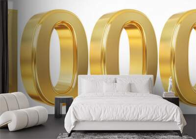 1000 follower number 3d gold Wall mural