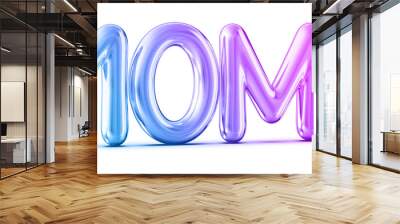 10M Followers Gradient Number 3D Render Wall mural