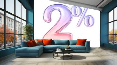 2 Percent Gradient Number 3D Wall mural