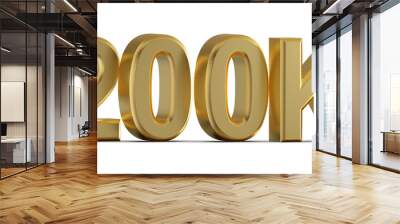 200K Follower 3D Render Golden Wall mural