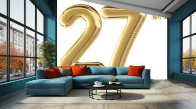 27th Anniversary Gold Number 3D Wall mural