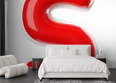 3d font bubble red . letter S Wall mural