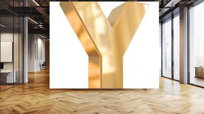 3d font letter Y gold alphabet Wall mural