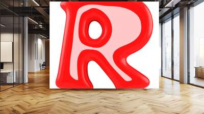 3d Font Red Letter R Wall mural