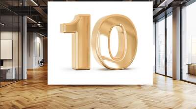 3d gold number 10 Wall mural