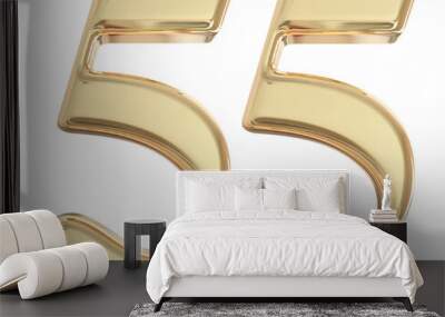 3d gold number 55 with generative AI Wall mural