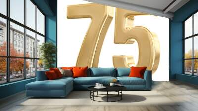 3d gold number 75 with Generative AI Wall mural