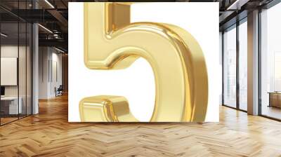 3d golden font number 5 Wall mural