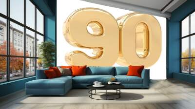 3d golden number 90 Wall mural