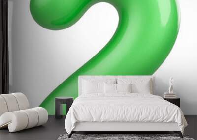 3d green font number 2 Wall mural