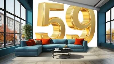 3d number 59 gold Wall mural