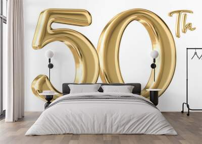 50th Anniversary Gold Number 3D Wall mural