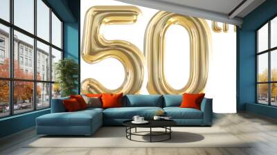 50th anniversary numbers gold celebrate with generative AI Wall mural