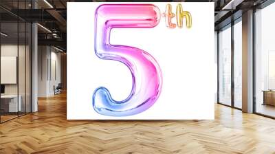 5th Anniversary Gradient Number 3D Wall mural