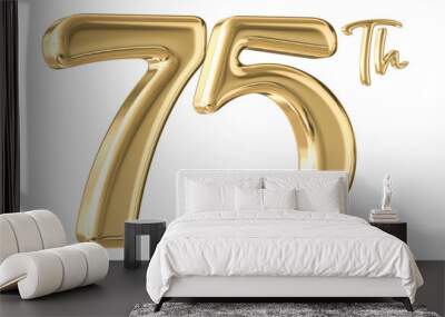 75th Anniversary Gold Number 3D Wall mural