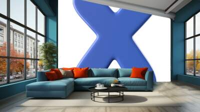 Blue 3D Font Letter X uppercase Wall mural