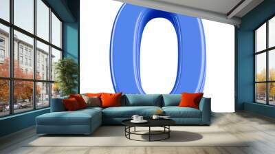 Blue 3D Number 0 Wall mural