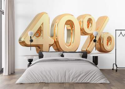 Discount 40 Percent Gold Number 3d Wall mural