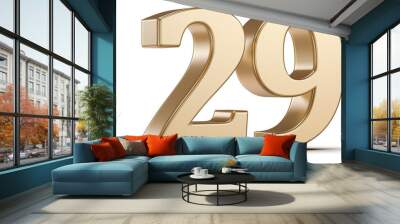 Gold 3D Number 29 Wall mural