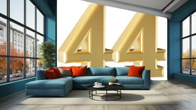 Gold 3D Number 44 Wall mural