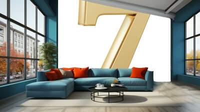 Gold 3D Number 7 Wall mural