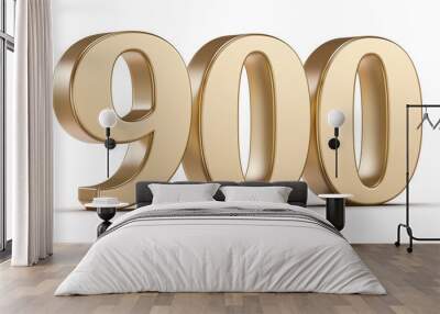 Gold 3D Number 900 Wall mural