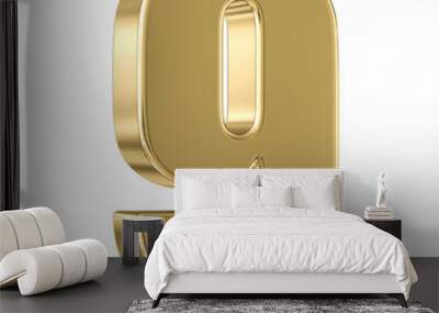 Gold 3D Number 9 Wall mural