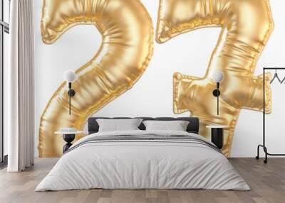 Golden Balloon Number 27 Wall mural