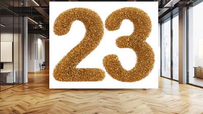 Golden glitter number 23 Wall mural