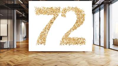 Number 72 glitter gold render Wall mural