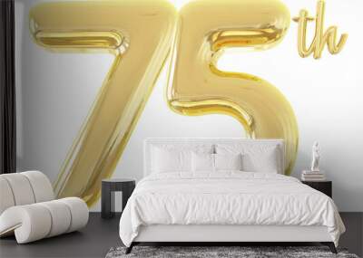 numbers 75th anniversary gold Wall mural